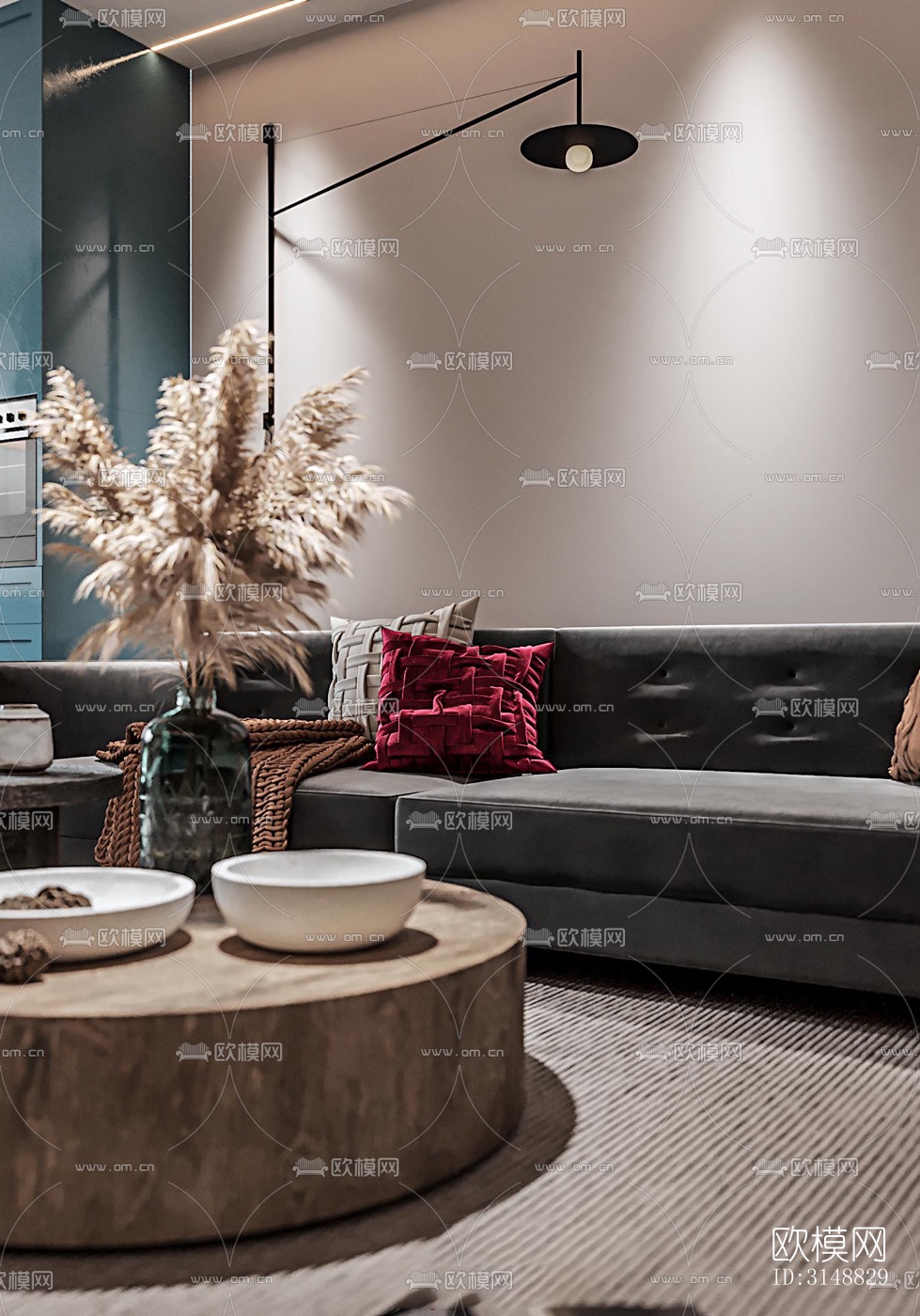 北欧平层效果图下载（渲染图1）