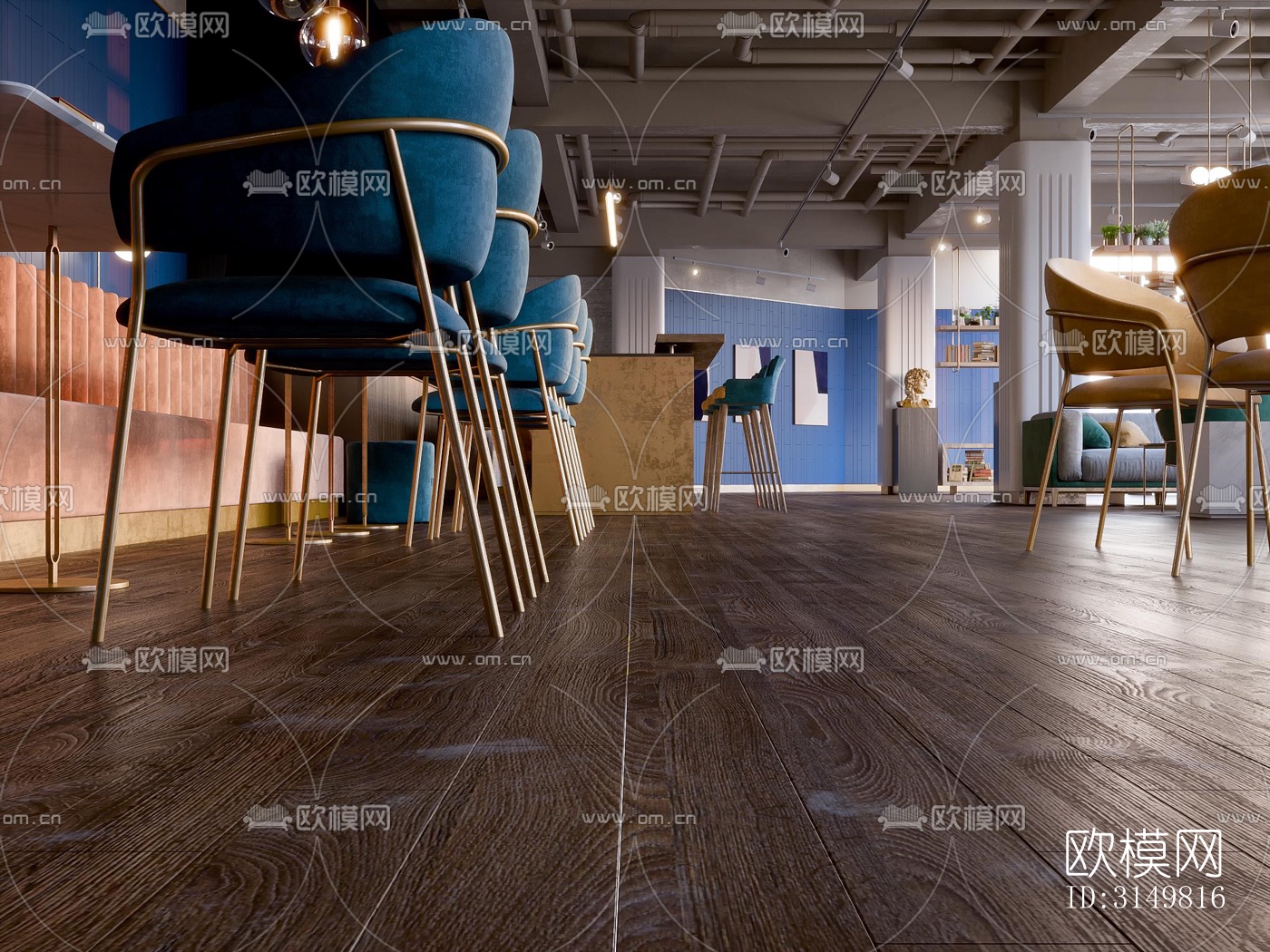 工业风咖啡奶茶效果图下载（渲染图6）