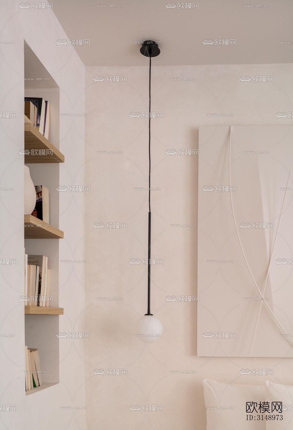 奶油风平层效果图下载（渲染图3）