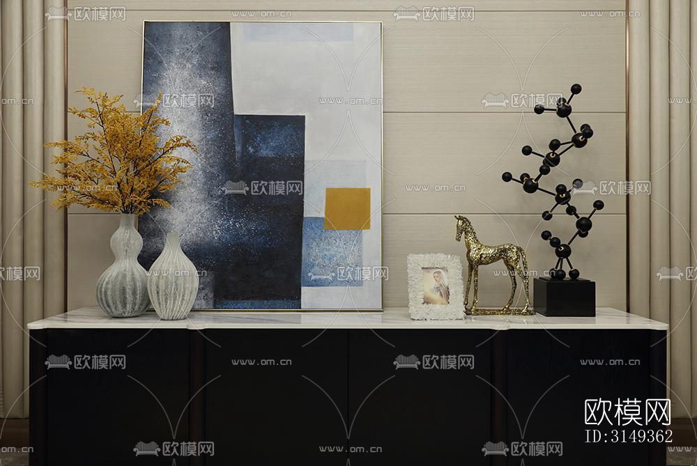 现代平层效果图下载（渲染图1）