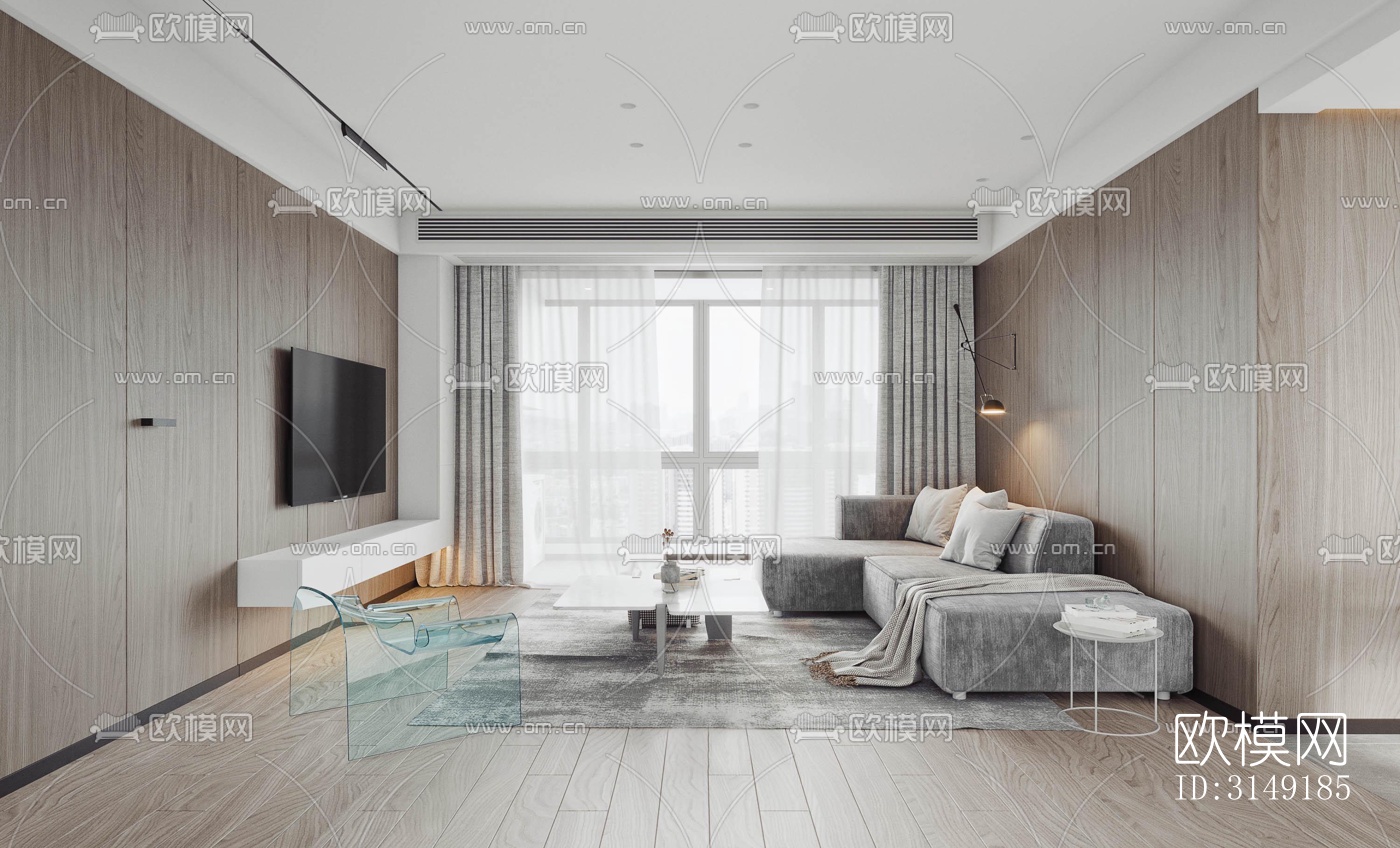 现代平层效果图下载（渲染图7）