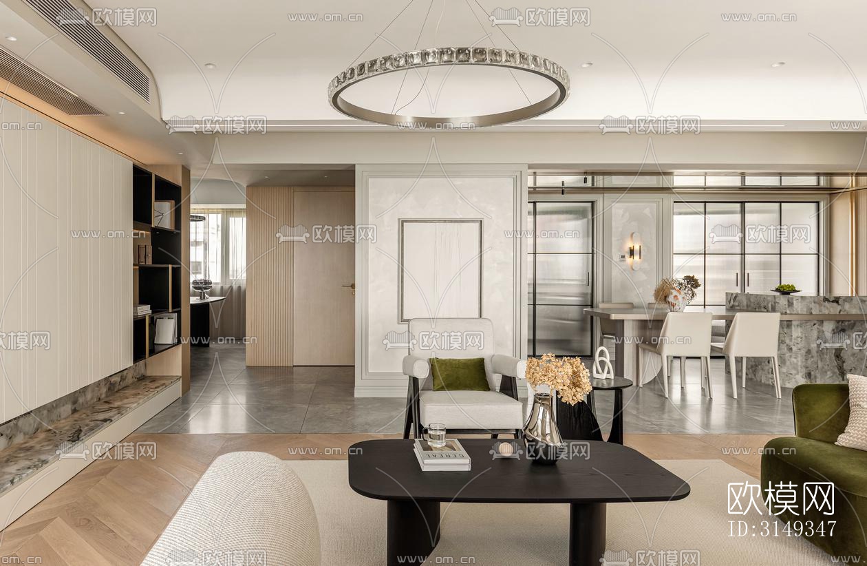 现代平层效果图下载（渲染图6）