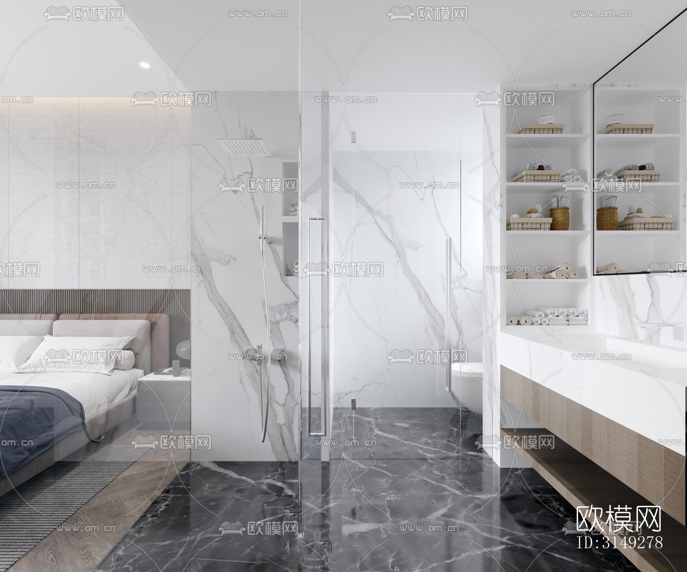 现代平层效果图下载（渲染图11）