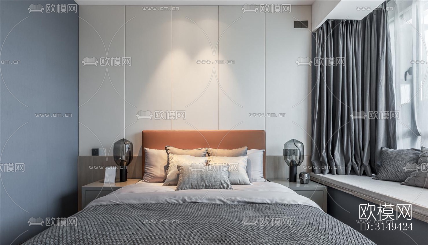 现代平层效果图下载（渲染图14）