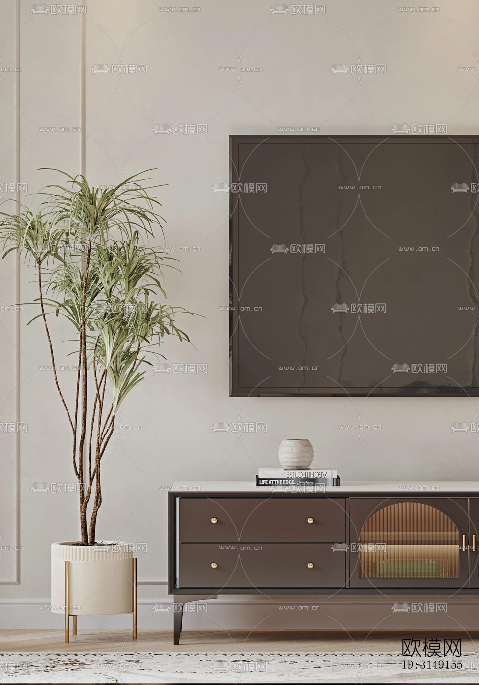 法式平层效果图下载（渲染图6）