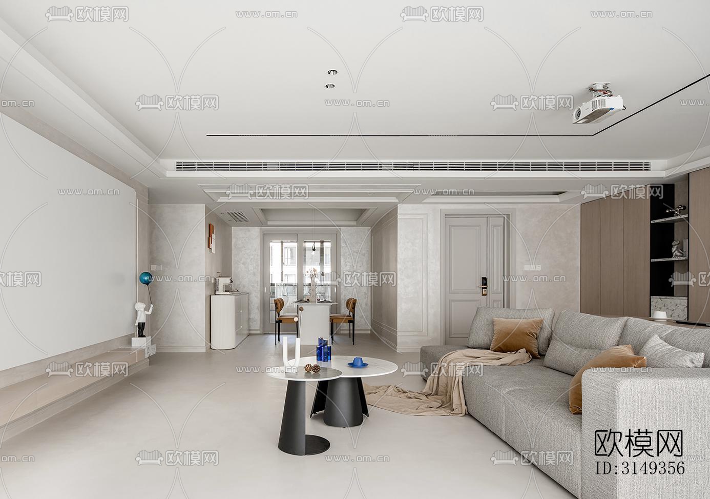 现代平层效果图下载（渲染图12）