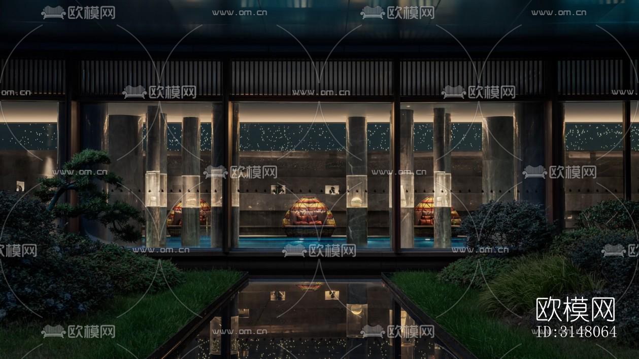 现代酒店民宿效果图下载（渲染图7）