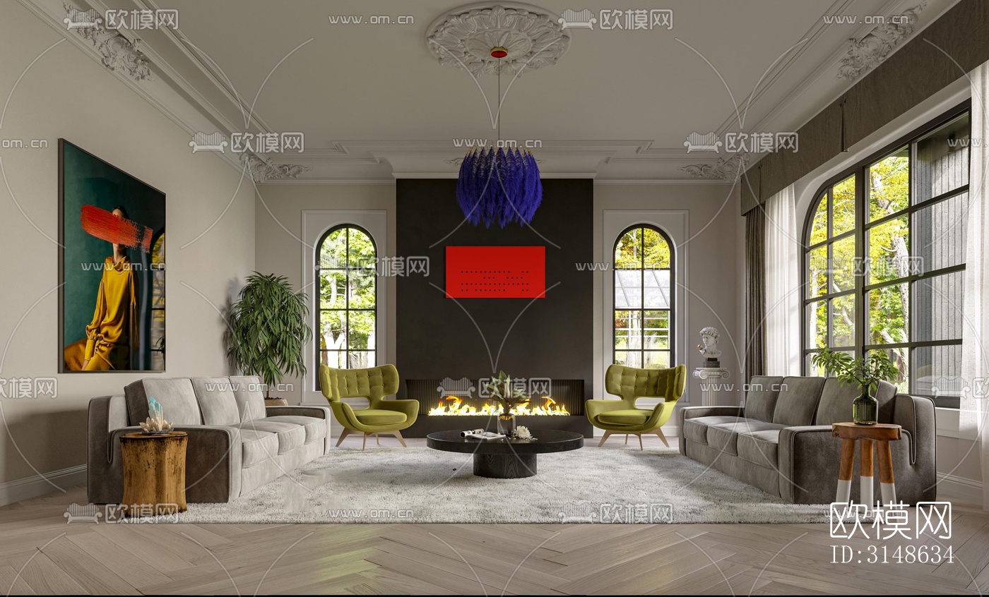 法式别墅效果图下载（渲染图13）