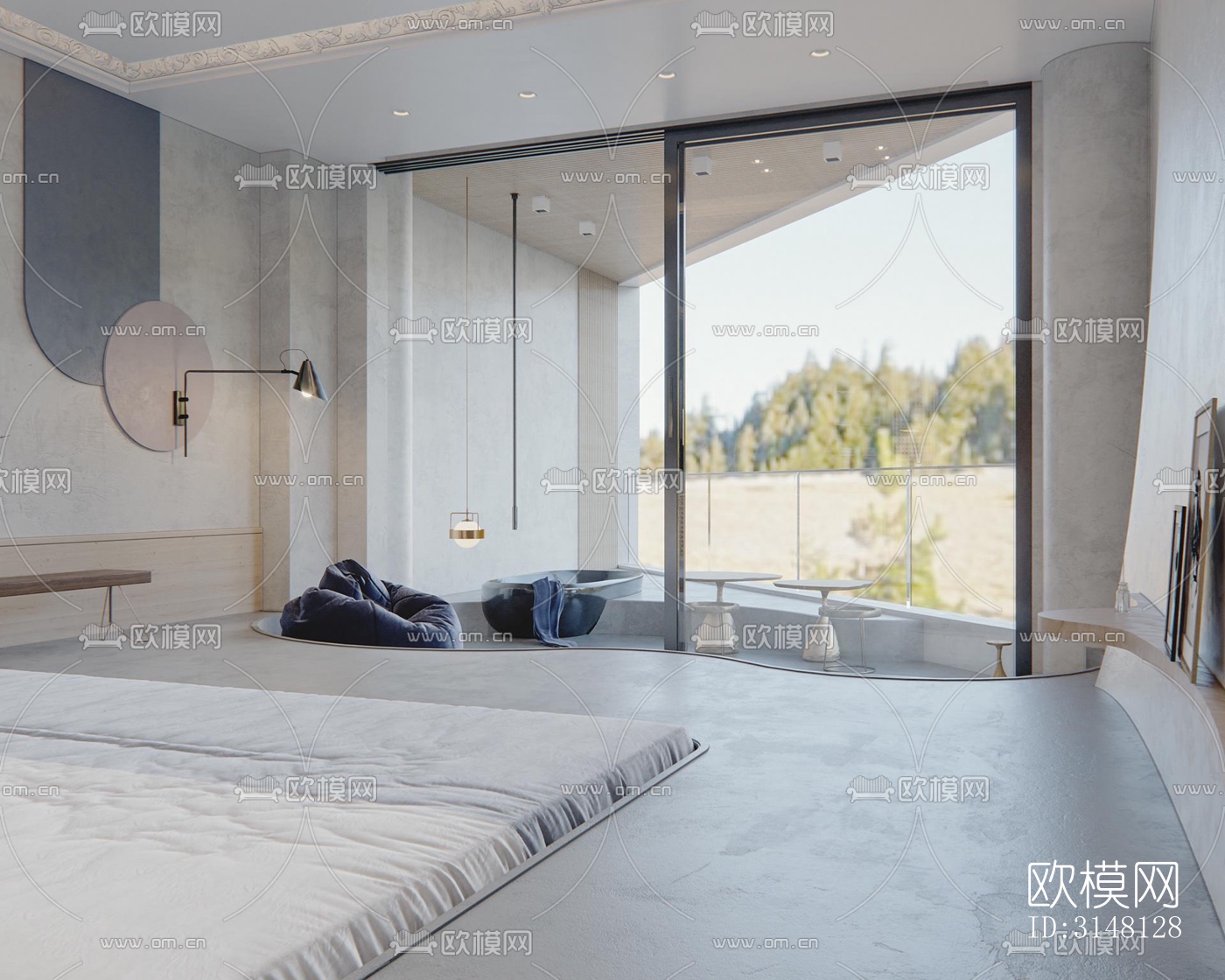 现代酒店民宿效果图下载（渲染图4）