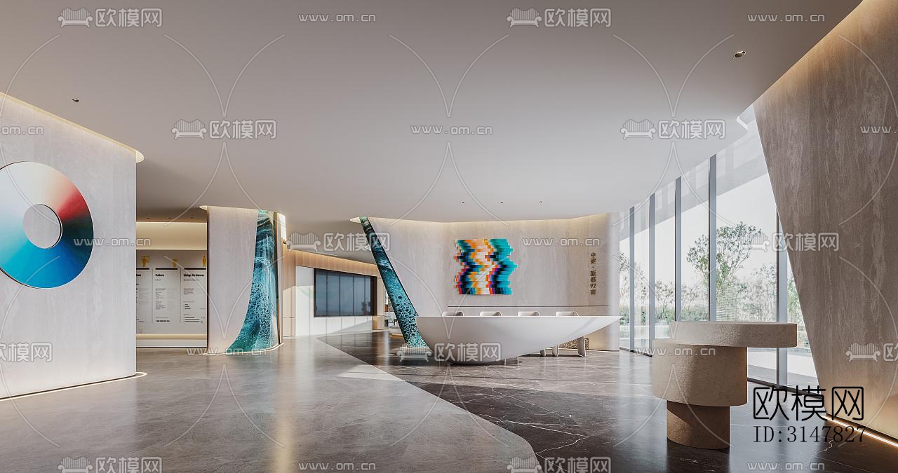 现代售楼处效果图下载（渲染图3）