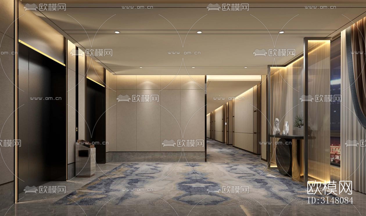 现代酒店民宿效果图下载（渲染图9）