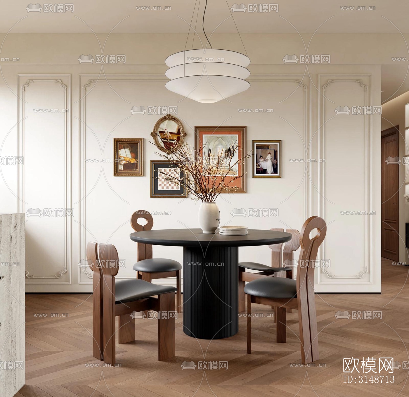 中古风平层效果图下载（渲染图7）