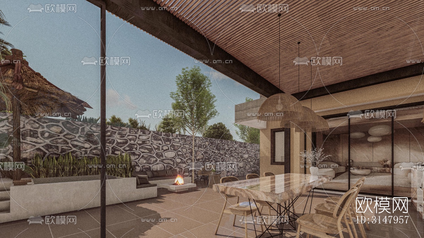 侘寂酒店民宿效果图下载（渲染图11）