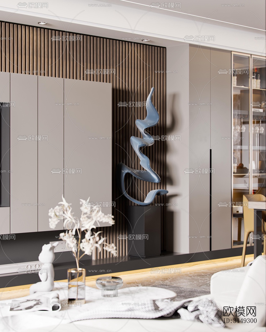 现代平层效果图下载（渲染图2）