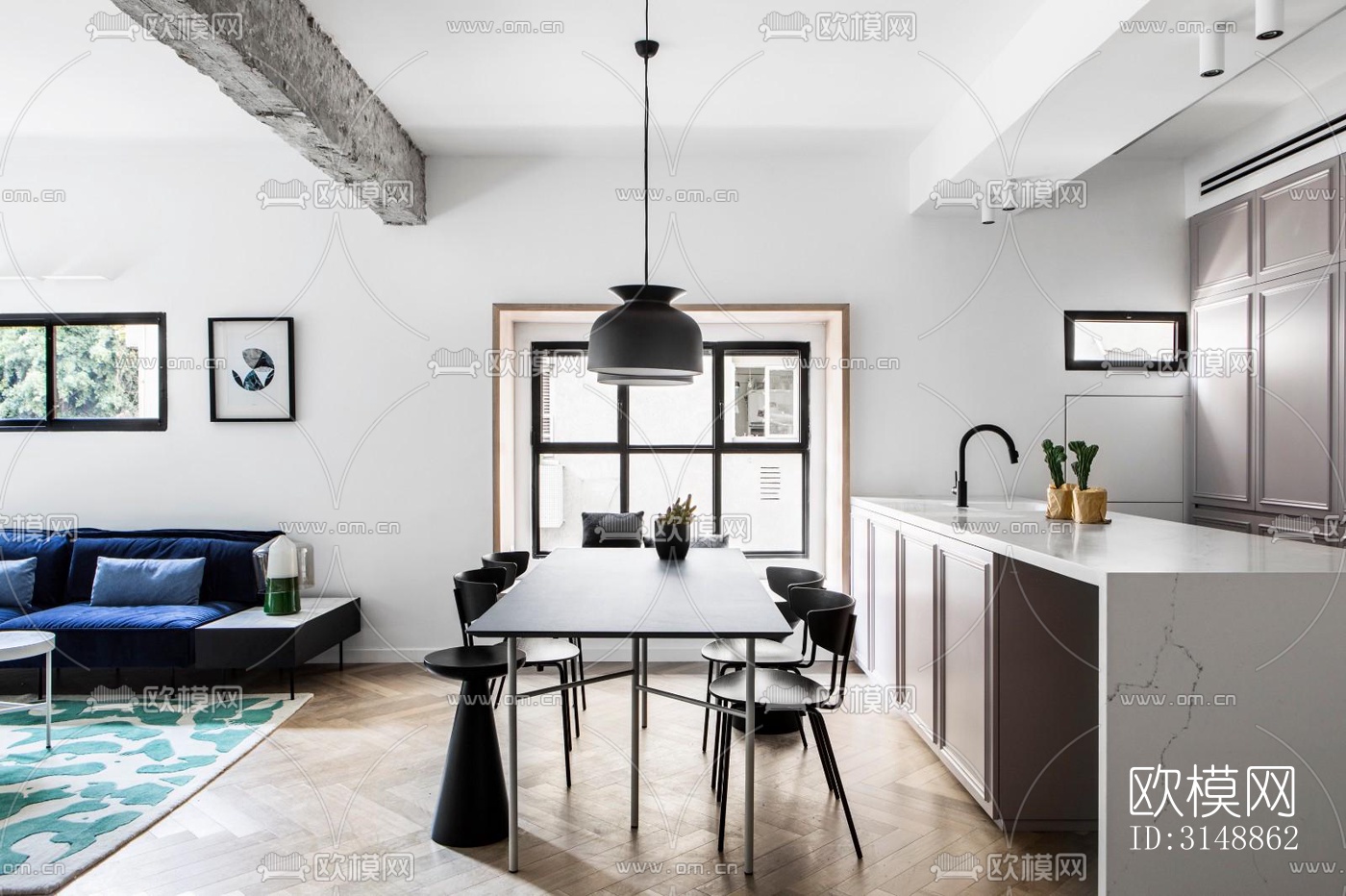 北欧平层效果图下载（渲染图6）