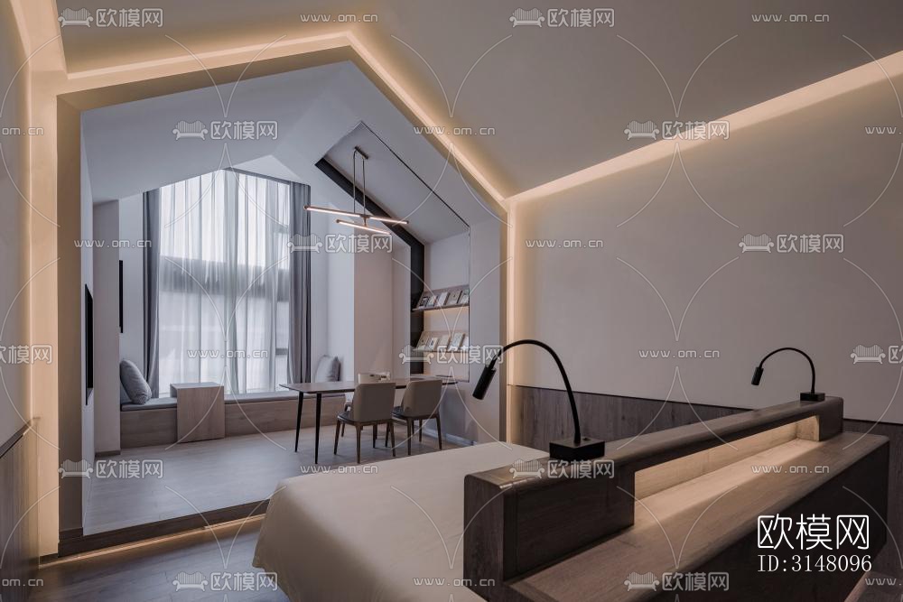 现代酒店民宿效果图下载（渲染图8）