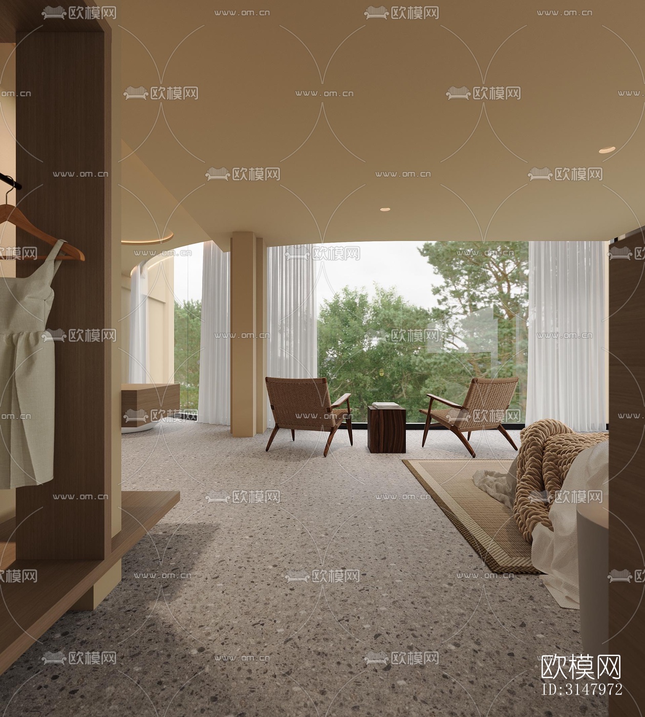 侘寂酒店民宿效果图下载（渲染图4）