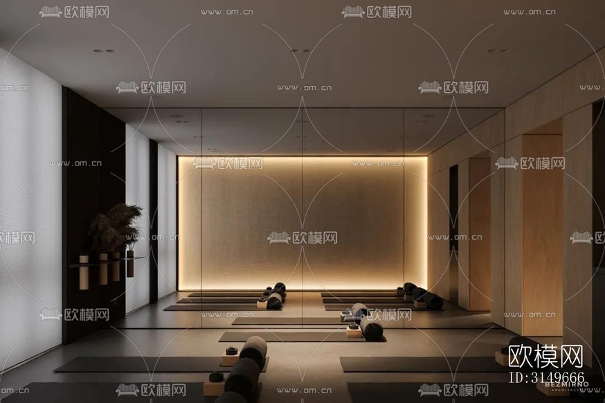 原木风健身房效果图下载(渲染图4)
