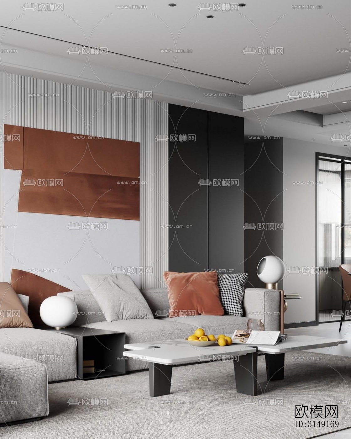 现代平层效果图下载（渲染图7）