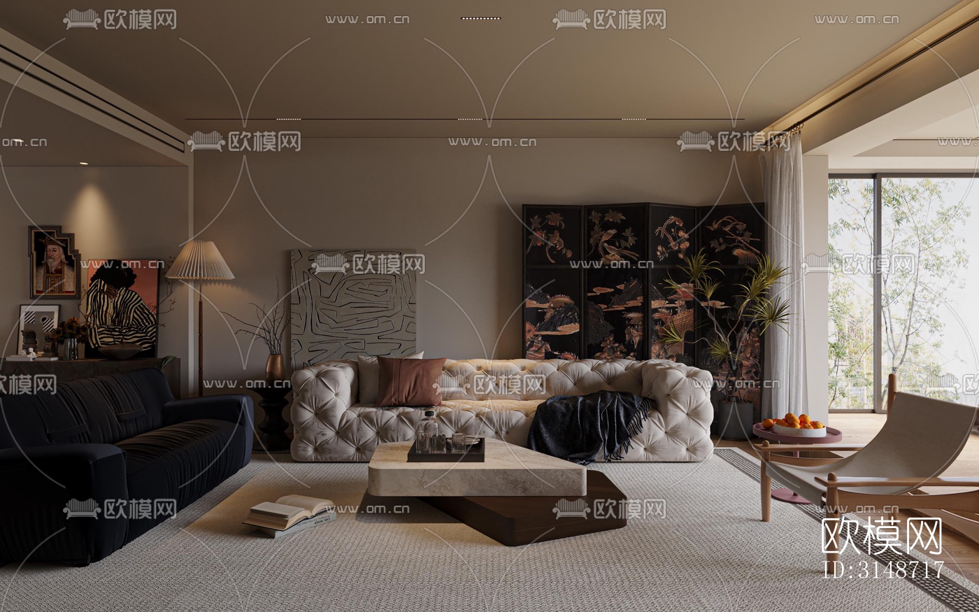 中古风平层效果图下载（渲染图8）