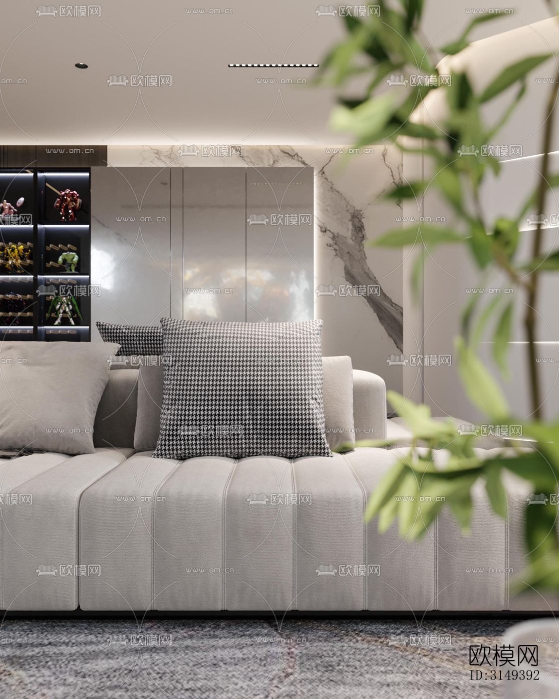 现代平层效果图下载（渲染图4）