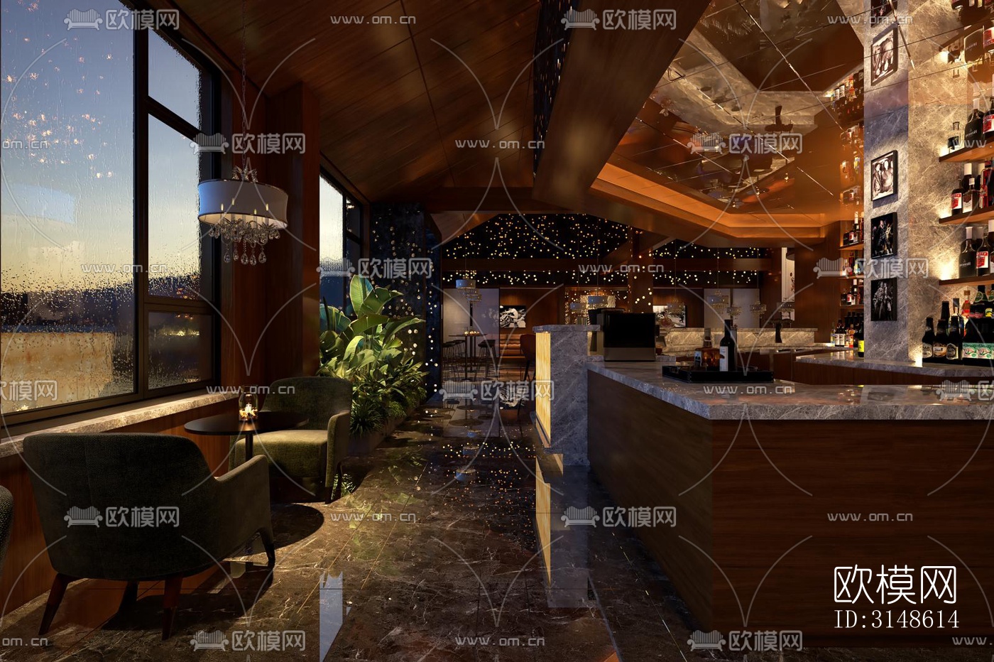 现代酒吧效果图下载（渲染图6）