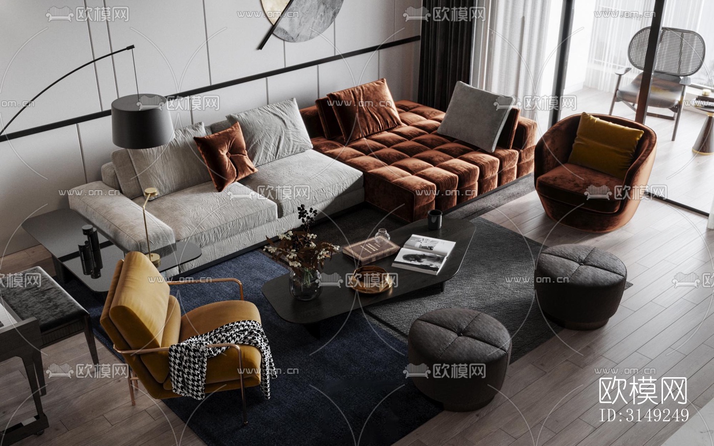 现代平层效果图下载（渲染图5）