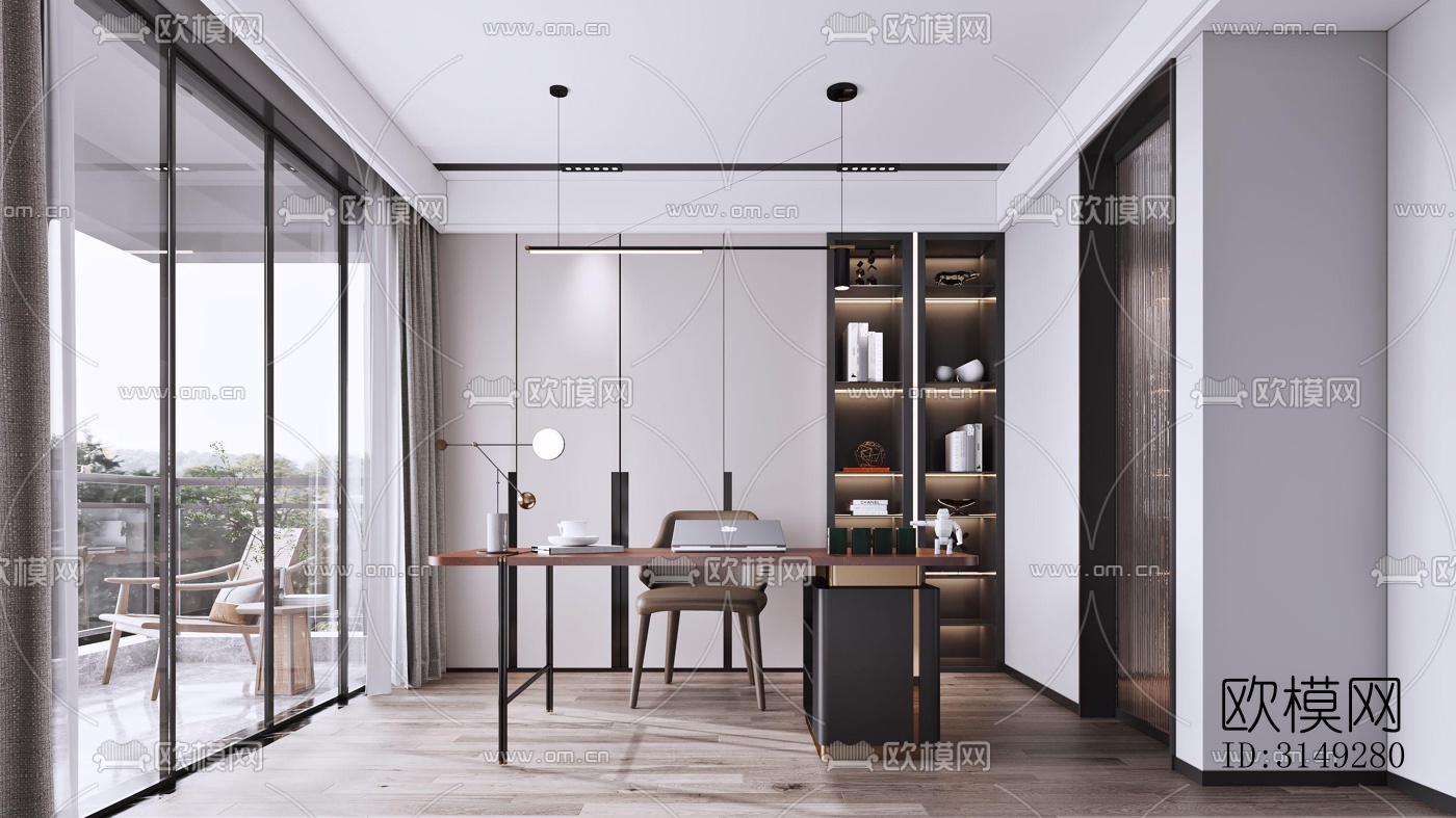 现代平层效果图下载（渲染图5）