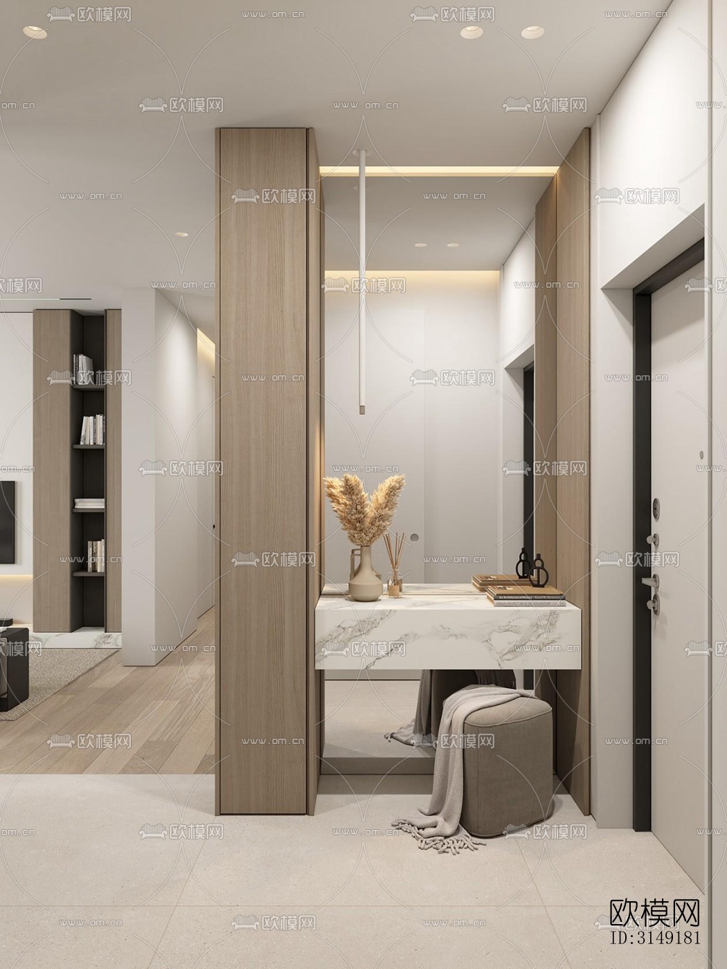 现代平层效果图下载（渲染图1）