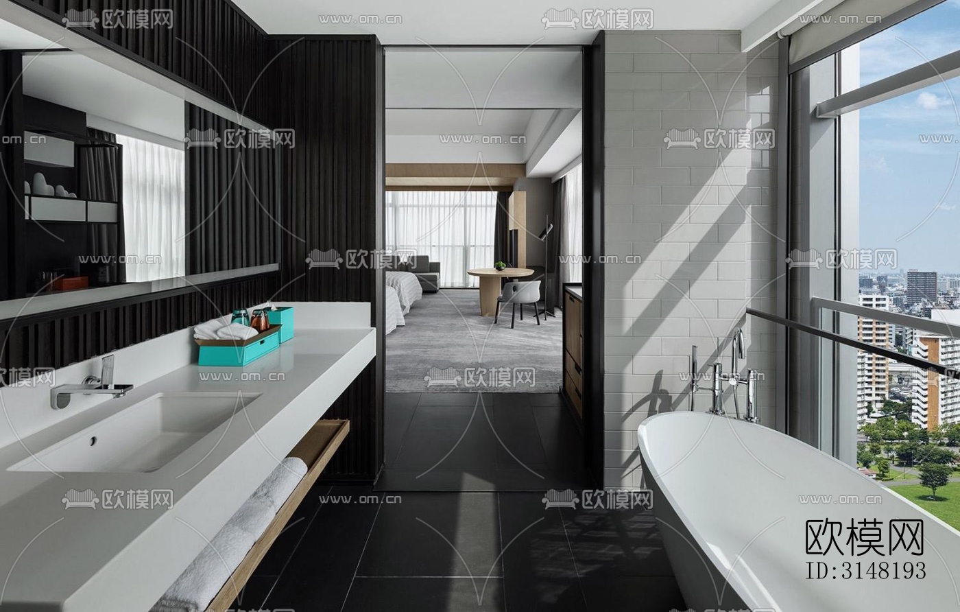 高级灰酒店民宿效果图下载（渲染图4）