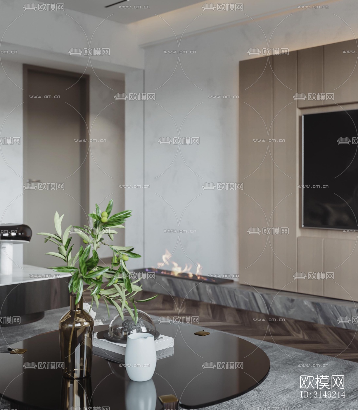 现代平层效果图下载（渲染图5）