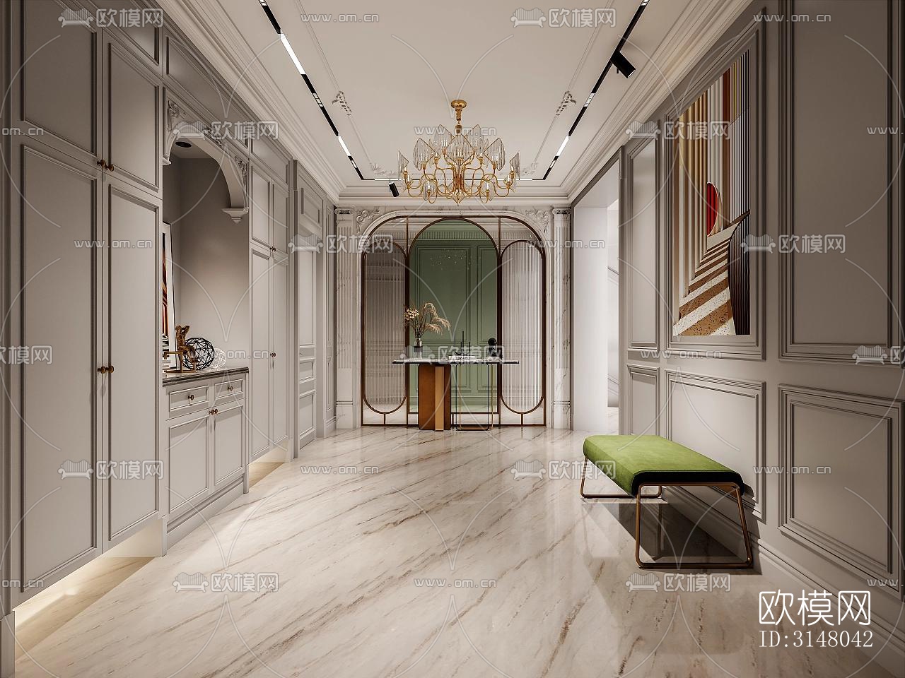 法式酒店民宿效果图下载（渲染图6）