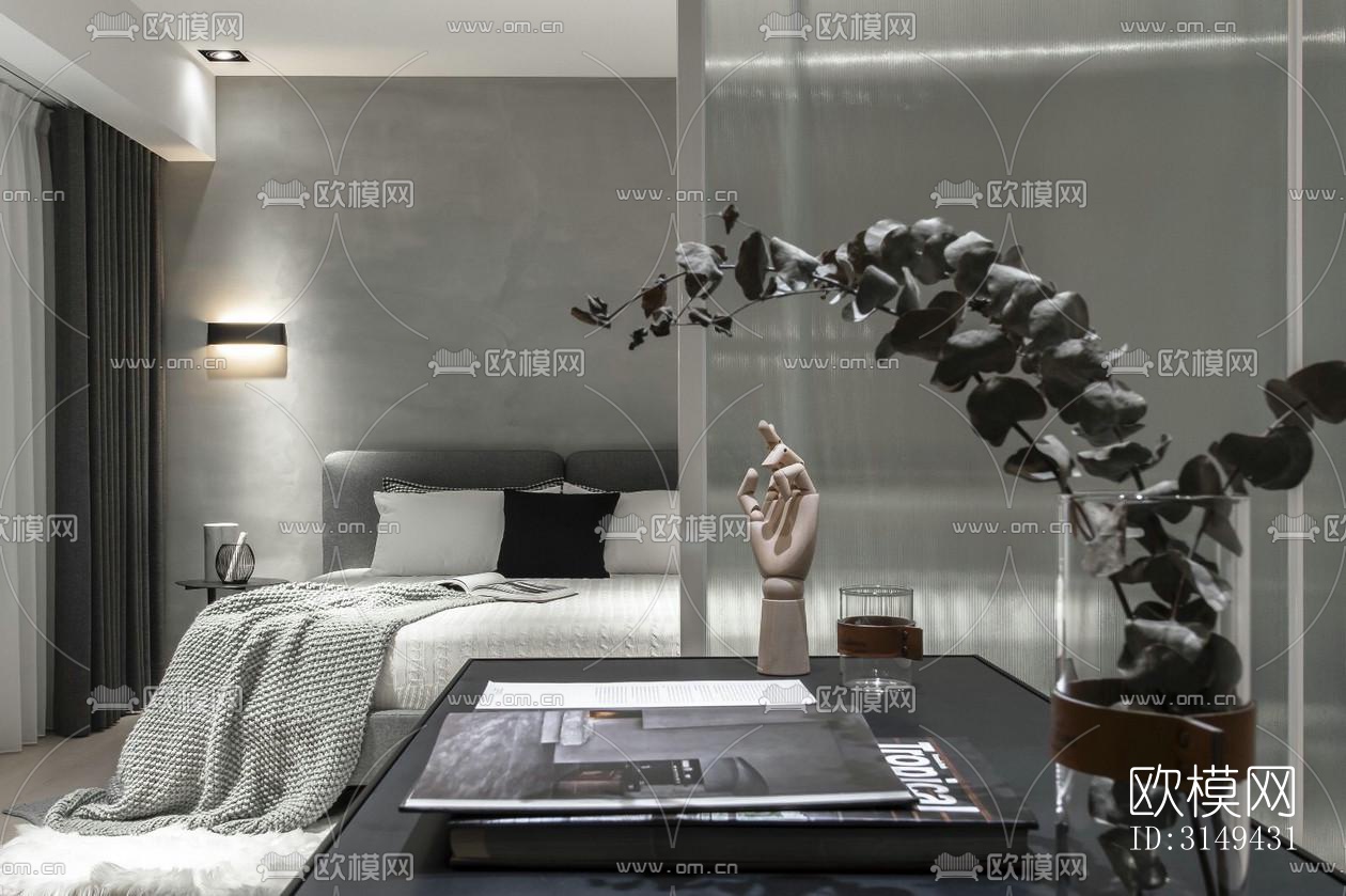 现代平层效果图下载（渲染图15）