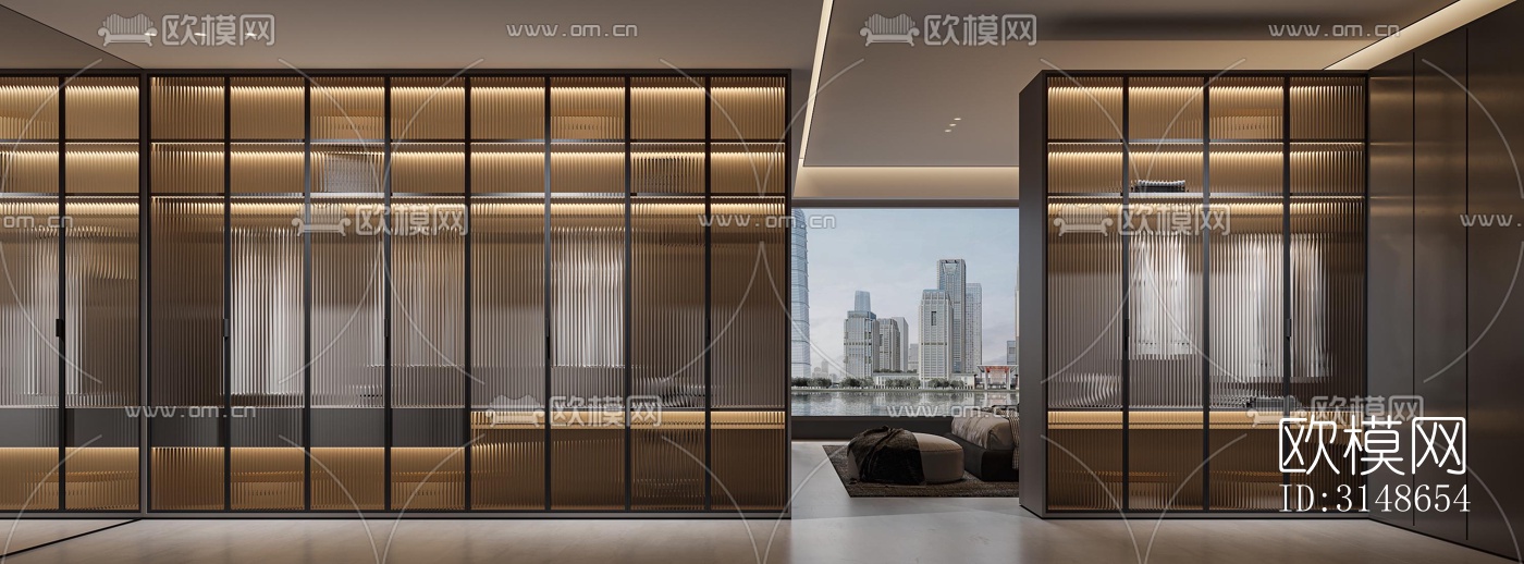 现代大平层效果图下载（渲染图8）