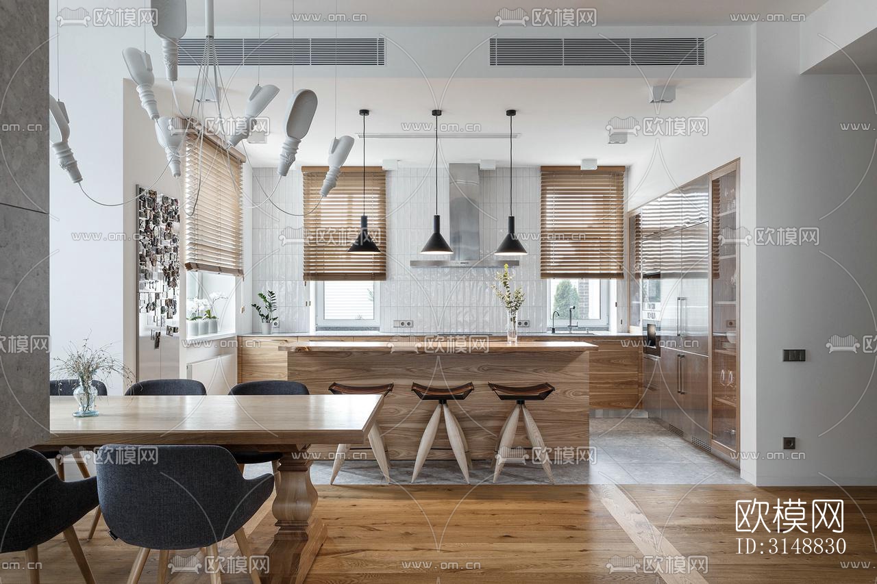 北欧平层效果图下载（渲染图3）