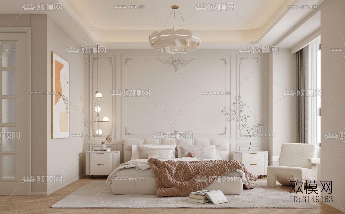 法式平层效果图下载（渲染图9）