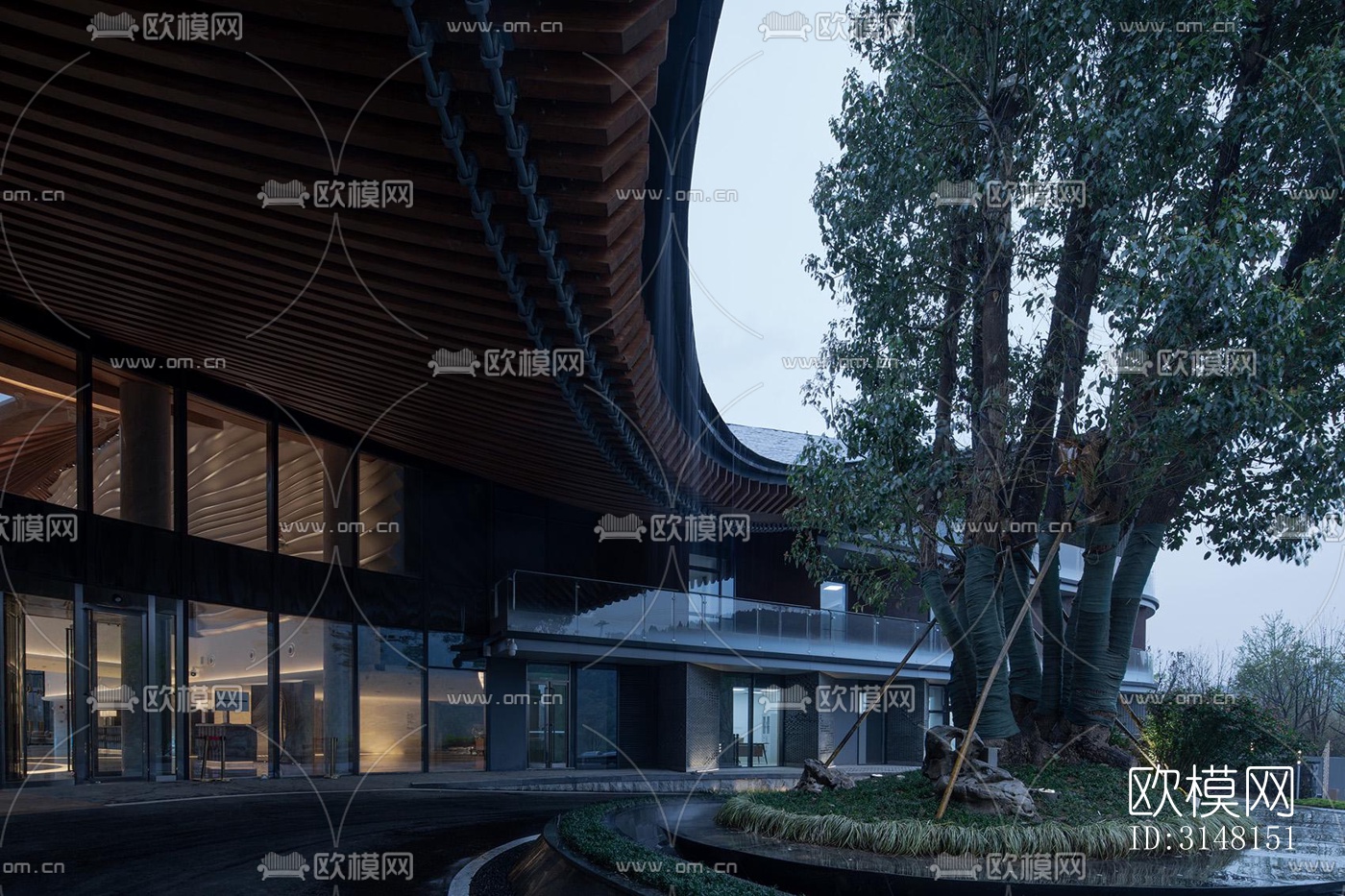 现代酒店民宿效果图下载（渲染图11）