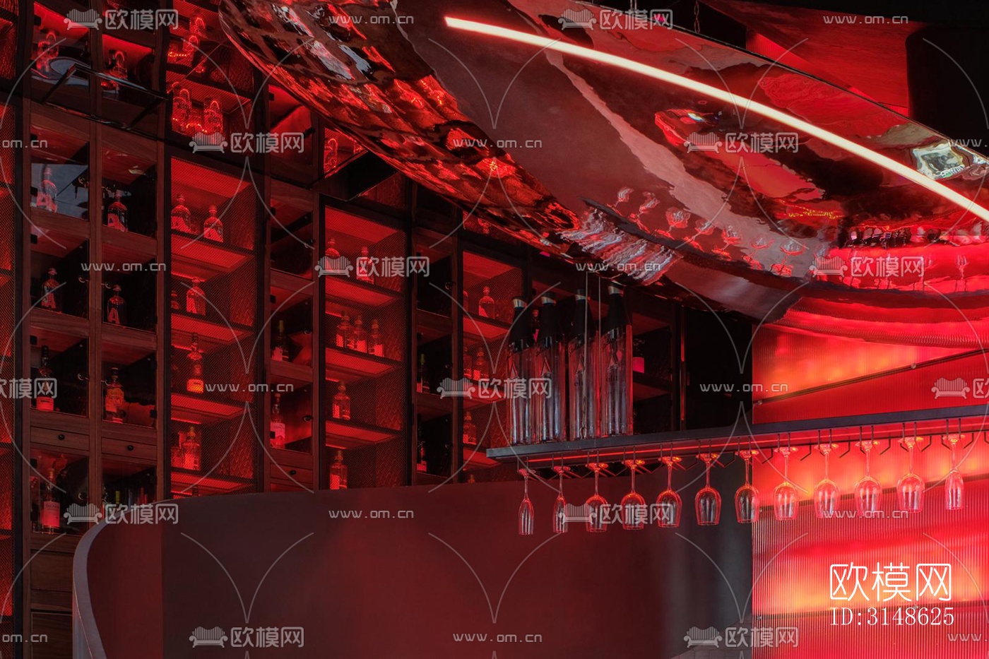 高级灰酒吧效果图下载（渲染图3）