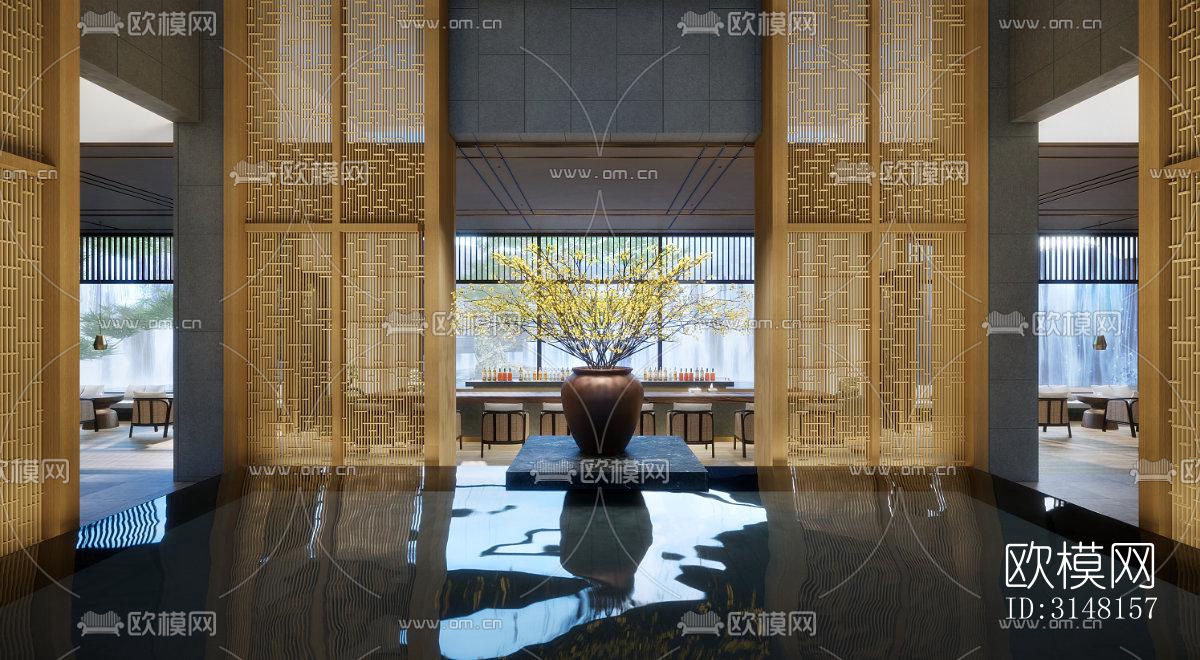 现代酒店民宿效果图下载（渲染图1）