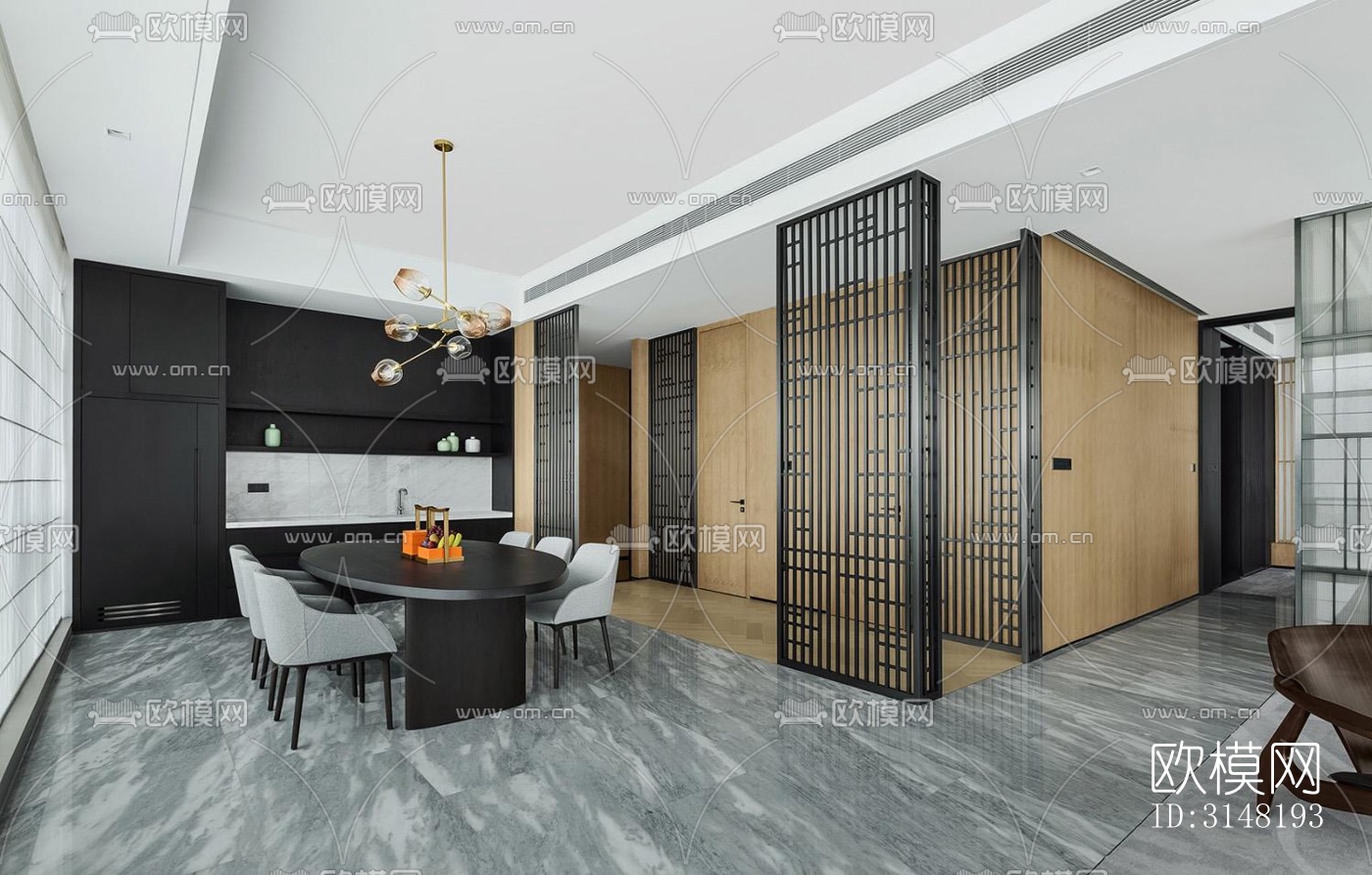 高级灰酒店民宿效果图下载（渲染图11）