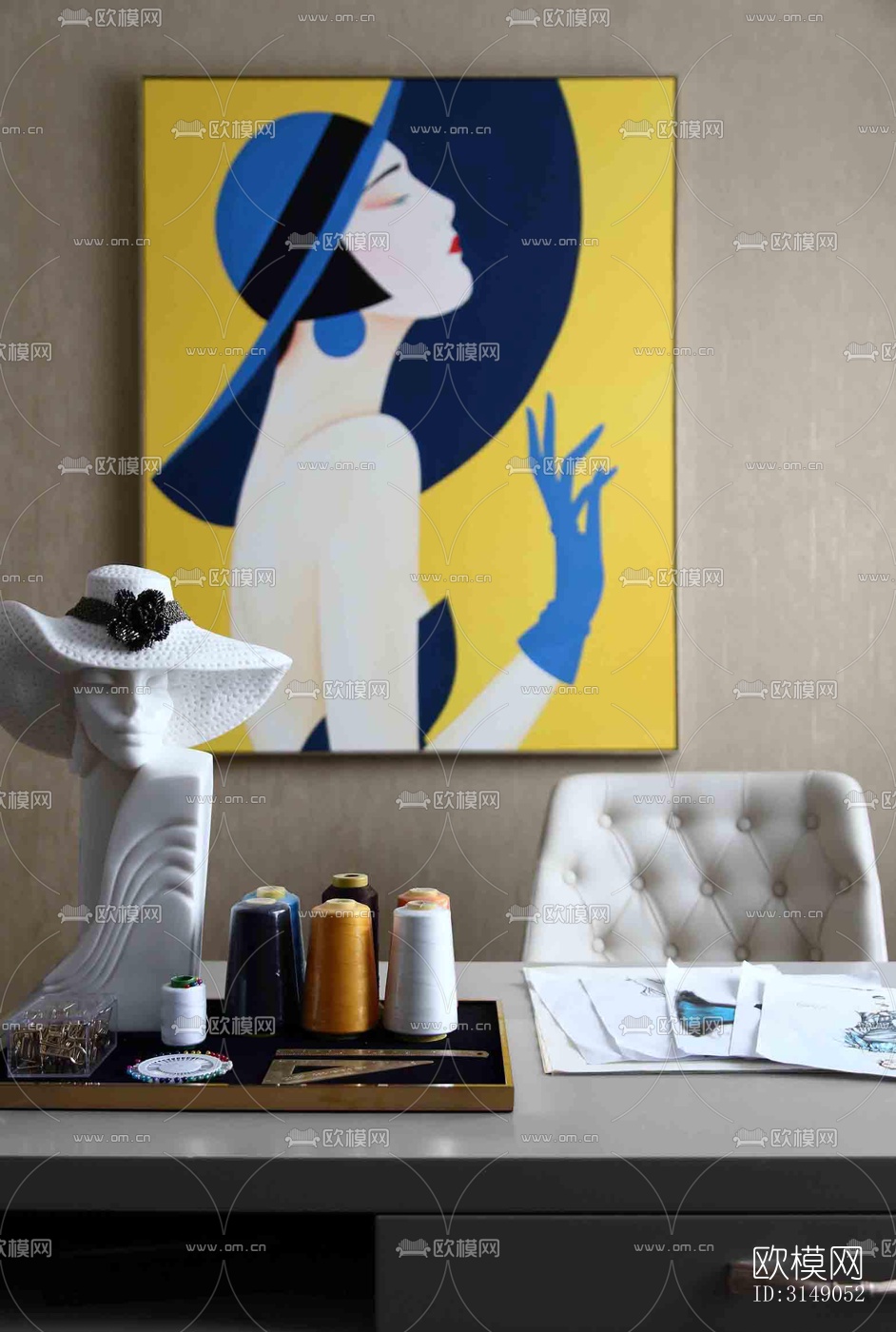 欧式平层效果图下载（渲染图18）