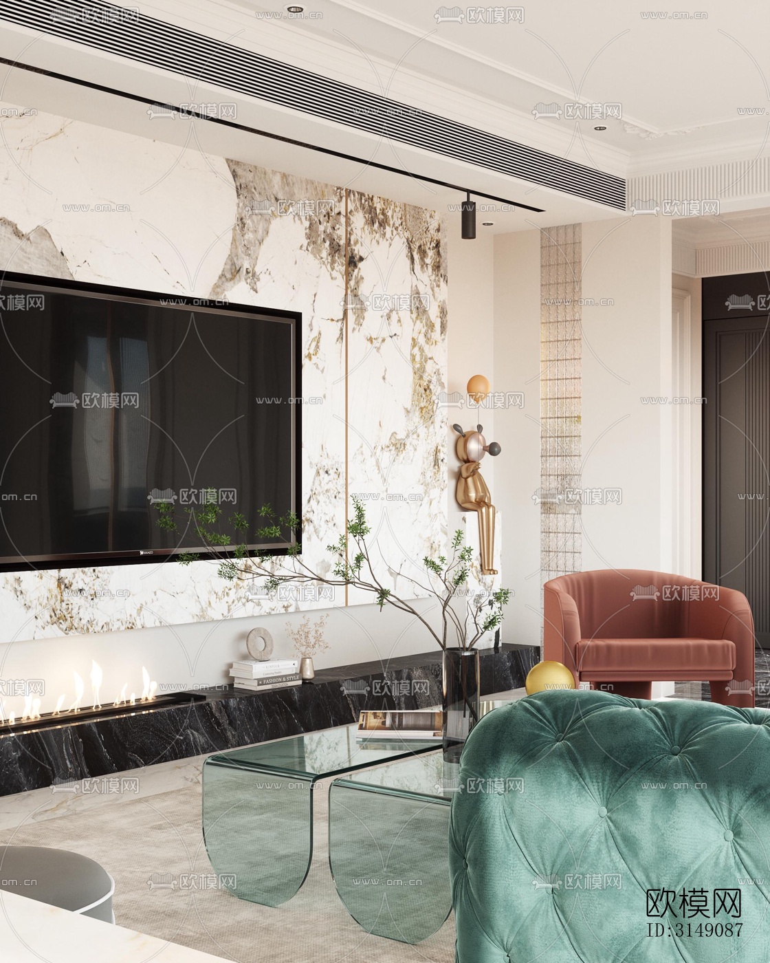 法式平层效果图下载（渲染图7）