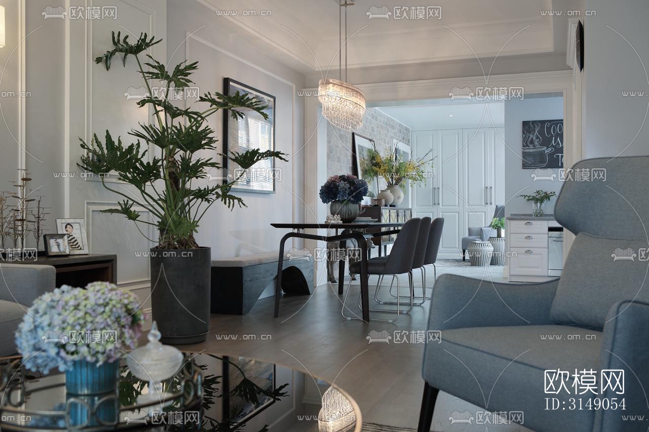 欧式平层效果图下载（渲染图7）