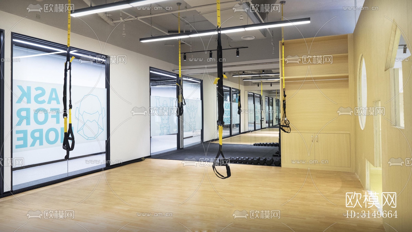 原木风健身房效果图下载（渲染图2）