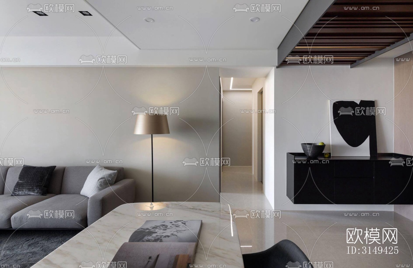 现代平层效果图下载（渲染图12）