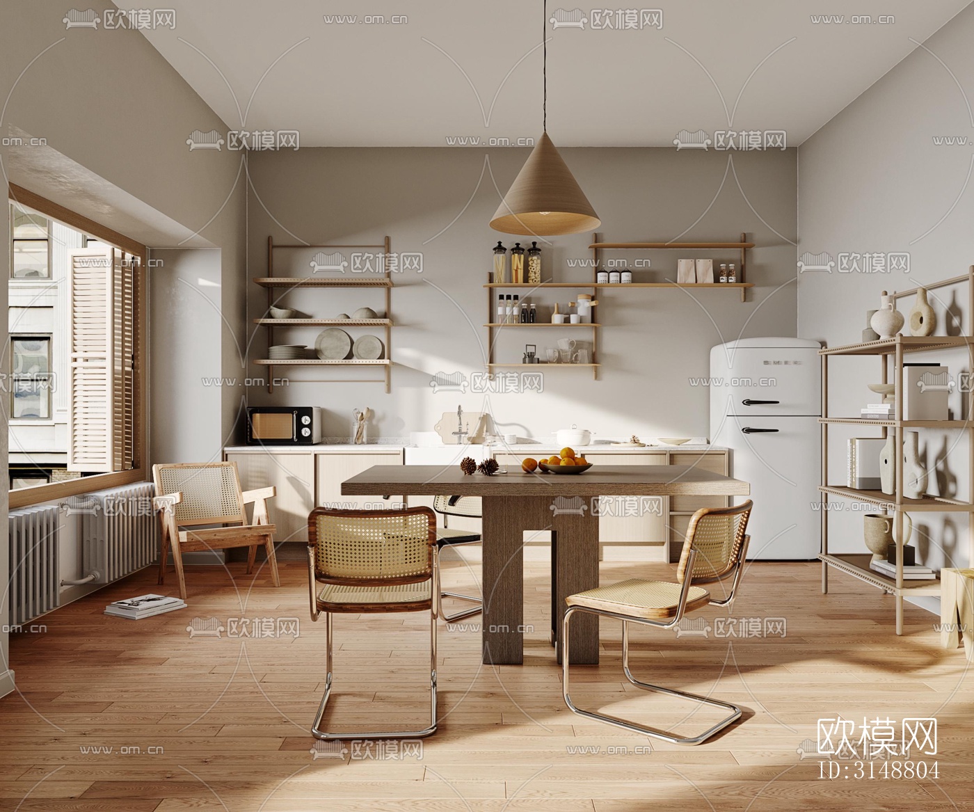 侘寂平层效果图下载（渲染图8）