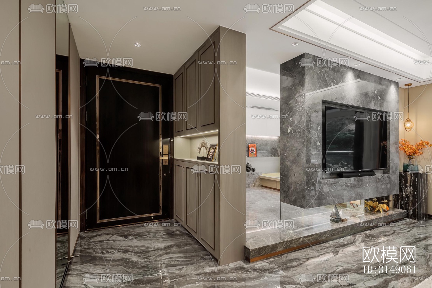 欧式平层效果图下载（渲染图8）