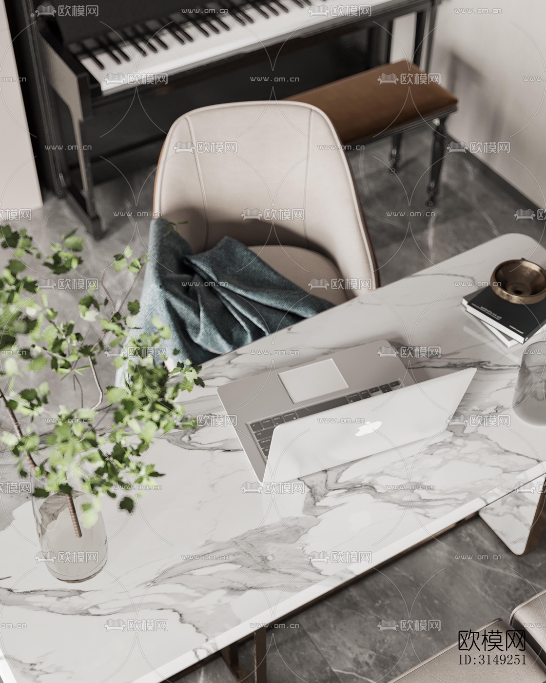 现代平层效果图下载（渲染图7）