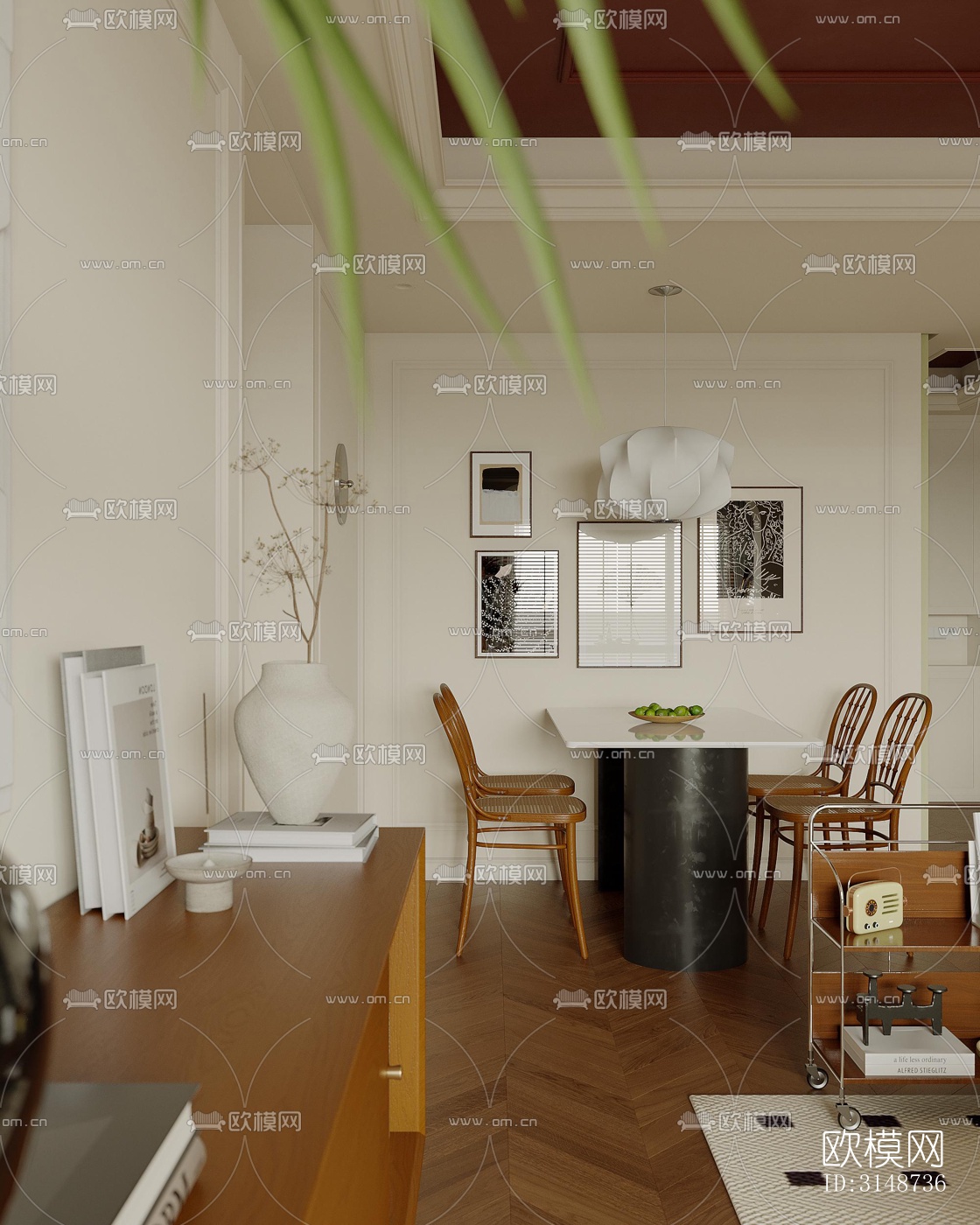 中古风平层效果图下载（渲染图4）