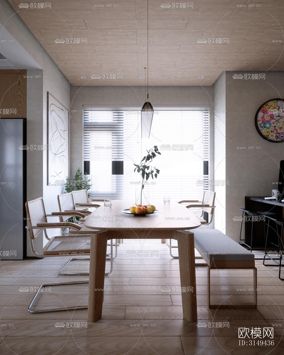 现代平层效果图下载（渲染图1）